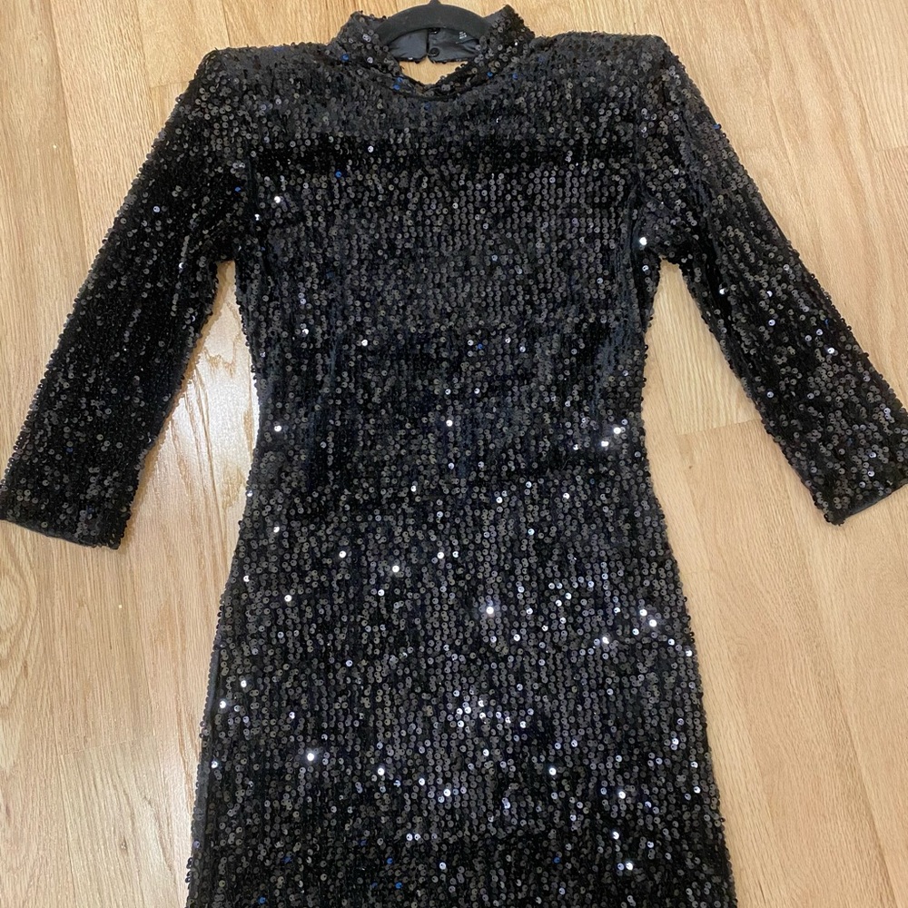 Long Sleeve Sequin Dress